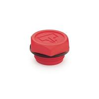 GN 740 Threaded Plug Plastic Red / with DIN Drain Symbol